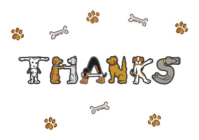 Dog Figures Thank You Card