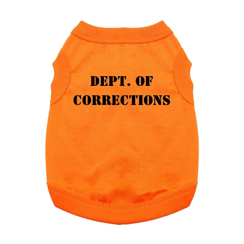 Orange dog tank with black text on white background