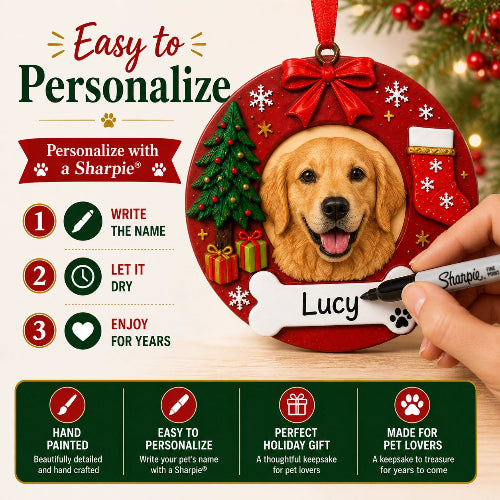 Personalized Dog Breed Christmas Ornament