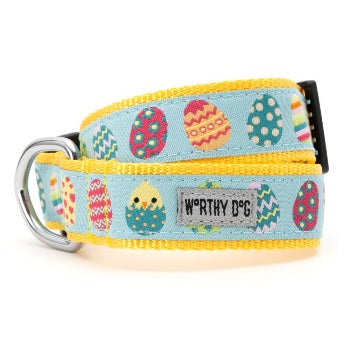 The Worthy Dog Easter Eggs 1" Wide Dog Collar