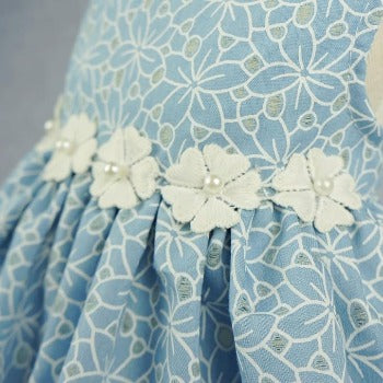 Fitwarm Blue Elegant Floral Dog Dress