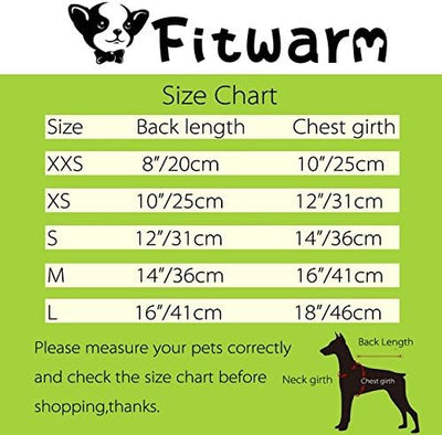 Fitwarm Blue Elegant Floral Dog Dress Size Chart