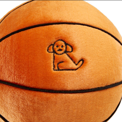 Basketball with a dog illustration on a white background