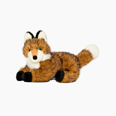 Plush fox dog toy on a white background