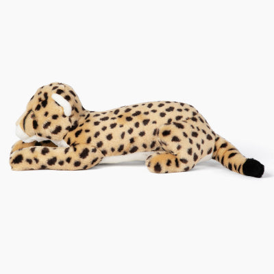 Plush toy cheetah on a white background