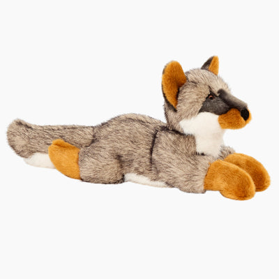 Plush toy fox on a white background