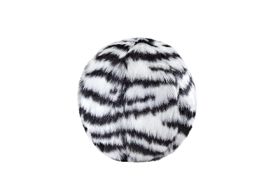 Fluff & Tuff Black & White Squeakerless Zebra Ball Dog Toy