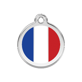 Red Dingo French Flag Pet ID Tag