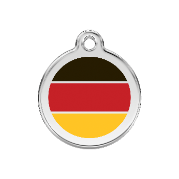 Red Dingo German Flag Pet ID Tag