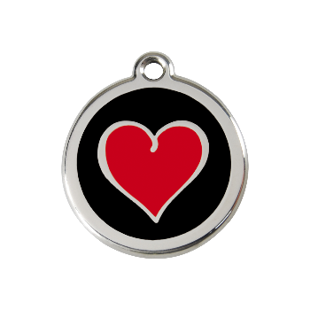 Red Dingo Red & Black Heart Pet ID Tag