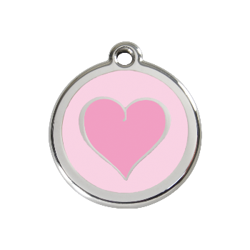 Red Dingo Pink Heart Pet ID Tag