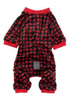 Fuzzyard Heartbreaker Dog Pajamas - Red Hearts on Black Dog Pajamas