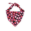 Paisley Paw Designs Red & Pink Hearts on Black Dog Bandana