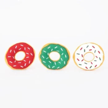 Zippy Paws Holiday Miniz 3-Pack Donuts Dog Toys