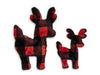 West Paw Buffalo Plaid Holiday Reindeer Dog Toy