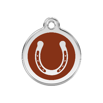 Red Dingo Brown Horseshoe Pet ID Tag