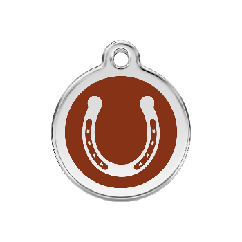 Red Dingo Black Horseshoe Pet ID Tag