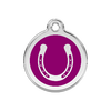 Red Dingo Purple Horseshoe Pet ID Tag