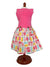 Hot Pink Top with Bright Silly Owls Print Skirt Dog Dress