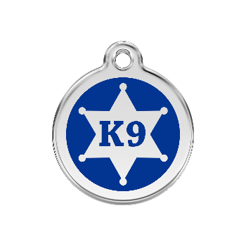 Red Dingo Dark Blue K9 Sheriff Pet ID Tag