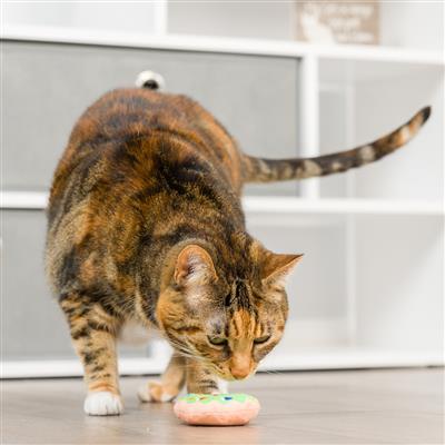 Lit Donut & Peppermint Candy 2pk Plush Cat Toy