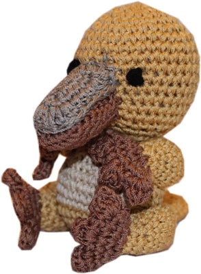 Brown Platypus Crocheted Small Dog Toy