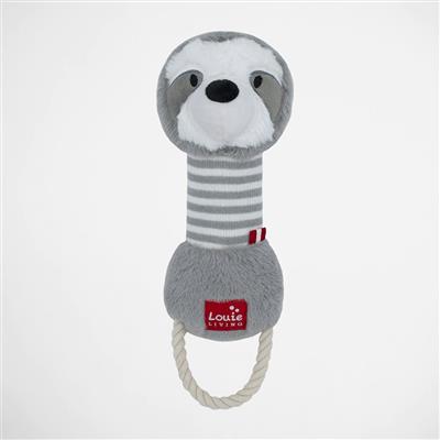 Gray and White Striped Sloth Rope Dog Toy