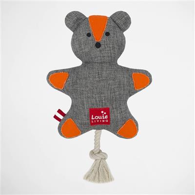 Gray and Orange Squirrel Rope Dog Toy