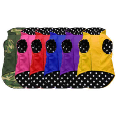 Multicolor and polka dot pet raincoats