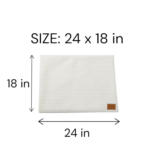 Dimensions of pet mat on white background