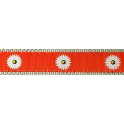 Preston Ribbons 1.25" Orange Daisy Dog Collar & Leash Collection