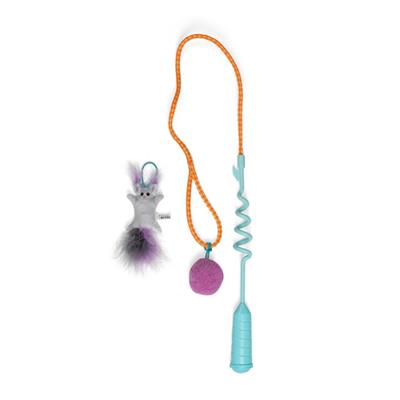 Cat-apult Spring Wand Cat Teaser Wand Cat Toy