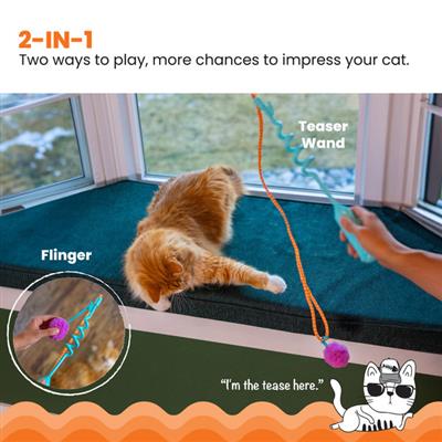 Cat-apult Spring Wand Cat Teaser Wand Cat Toy