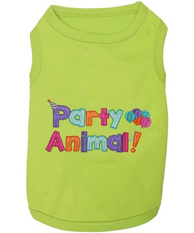 Parisian Pet Green Party Animal Dog T-Shirt Front View