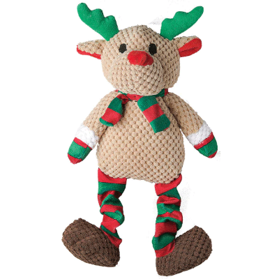 Holiday Bungee Leg Dog Toy - Elf, Reindeer or Santa - 18"