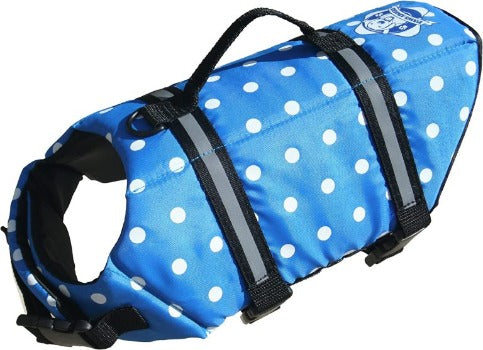 Paws Aboard Blue Polka Dot Dog Life Jacket