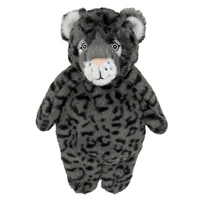 Plush toy in the shape of a snow leopard on a white background
