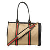 Petote Khaki JL Duffle Pet Tote Carrier with Red & Green Stripe
