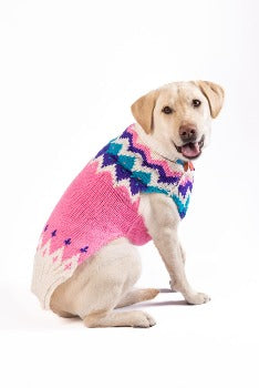 Chilly Dog Pink Ski Bum Fairisle Dog Sweater