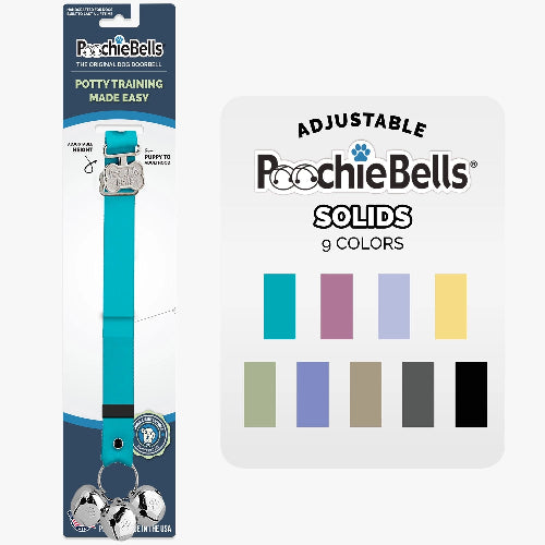 Poochiebells Potty Training Dog Doorbells and various colors on white background
