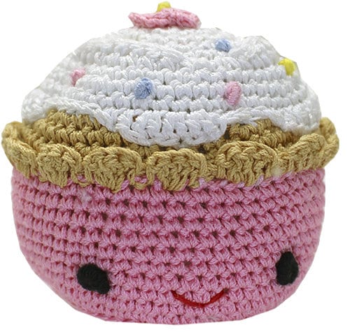 Knit Knacks Purdy Pink Cupcake Dog Toy