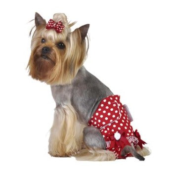 Max's Closet Red Polka Dot Fancy Pants Dog Sanitary Diaper Panty