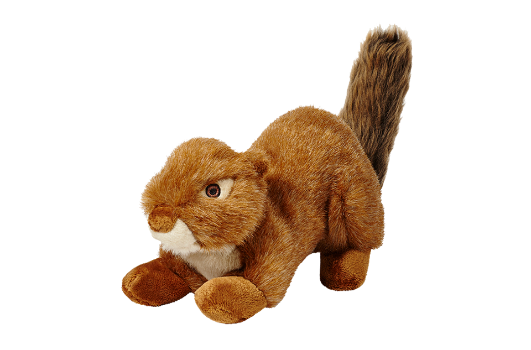 Fluff & Tuff Squeakerless Red Squirrel Plush Dog Toy