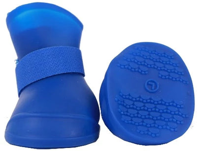 Pet Life ® Elastic Protective Multi-Usage All-Terrain Rubberized Dog Shoes-Blue