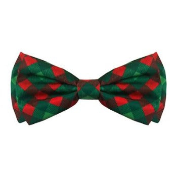 Huxley & Kent Green & Red Scottish Check Dog Bow Tie