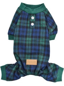 Parisian Pet Blue & Green Scottish Plaid Dog Pajamas