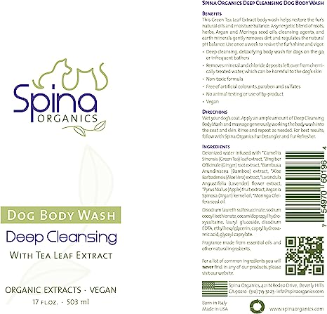 Spina Organics Deep Cleansing Dog Body Wash