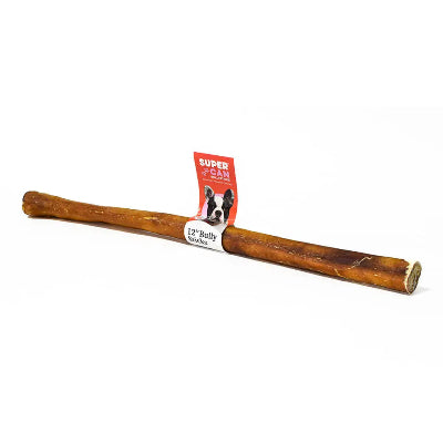 Dog chew stick with packaging on a white background