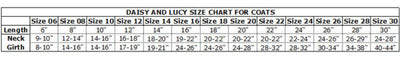 Daisy & Lucy Dog Coat Size Chart