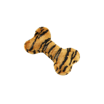 Fluff & Tuff Small Tiger Bone Plush Dog Toy
